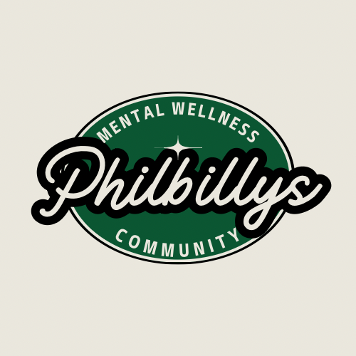 Philbillys logo Logo for Philillys Mental Wellness Community in green and black design.